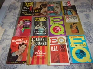 Konvolut 12 Vintage 60er Jahre Ellery Queen "Zellstoff" Taschenbücher - Bild 1 von 15