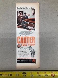 1954 Carter Fuel Pump's--very nice vintage ad from automotive estate collection - Picture 1 of 1