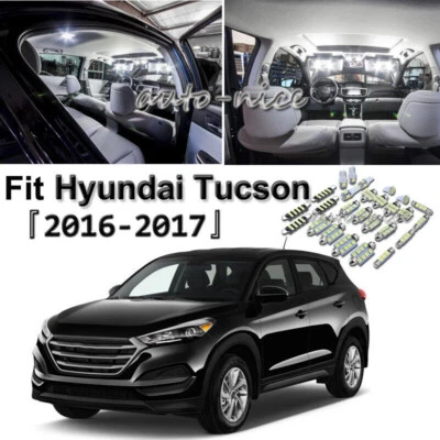 Kit de paquete de 12 bombillas blancas brillantes para Hyundai Tucson 2016-2017 LED interior Foto 1 de 4