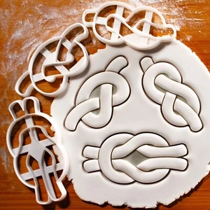 Set of 3 Tying Knots Cookie Cutters - Overhand Knot, Square Knot, Figure 8 Knot - Picture 1 of 7