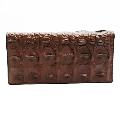 Nuovo portafoglio donna bi-fold lungo pochette bi-fold in vera pelle di cocco... - Immagine 1 di 4