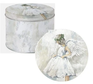 Gebäckdose/Konfektdose "My Angel" Ø 11cm Metall Engel Weihnachten*Dose Flügel - Bild 1 von 2