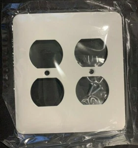 Mulberry Princess White 2 Gang Metal Receptacle Wallplate Duplex Outlet 76102 - Picture 1 of 10