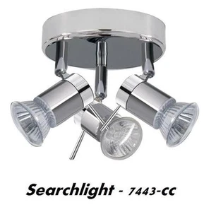 Searchlight Bathroom Light Chrome Ceiling 3 Spotlight IP44 Rated 7443cc - Picture 1 of 1