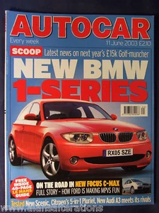 AUTOCAR Magazine 11th June 2003 BMW 1-Series - Picture 1 of 1