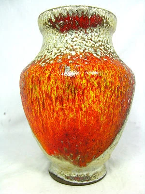 Unusual 70´s Bückeburg Fürst Adolf Werkstätten Fat Lava pottery / Keramik vase - Bild 1 von 4