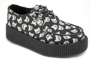 T.U.K. Creeper V8864 Viva Mondo Schwarz + Cream Cat - Picture 1 of 10