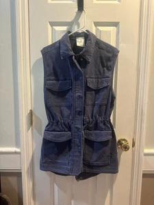 Offline by Aerie Military Vest Jacket Womens Size Small Blue Cargo Snaps Utility - Picture 1 of 10