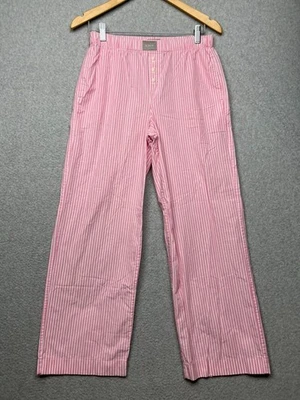 Pijama de popelina de algodón J.Crew pantalones de salón para mujer XXS rosa bolsillos a rayas Foto 1 de 4