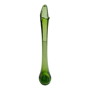 LE Smith grüne Smoothie geschwungene Vase Stretchglas abgerundeter Boden 27" hoch - Bild 1 von 12