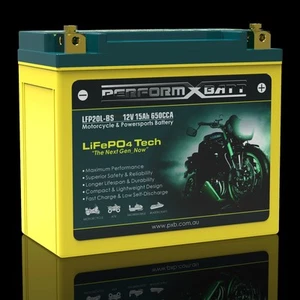 650CCA 12V 15Ah Lithium LiFePO4 High Performance Motorcycle Battery YTX20L-BS - Picture 1 of 10