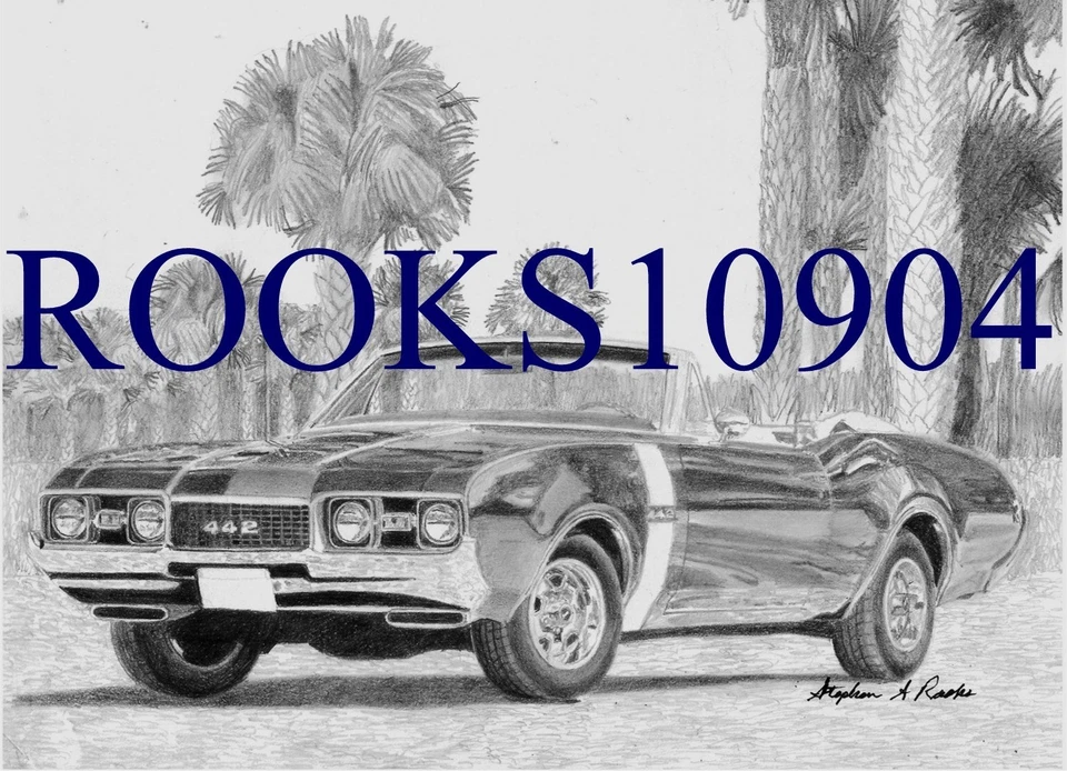 1968 Oldsmobile 442 W30 Convertible MUSCLE CAR ART PRINT - Image 1 of 1