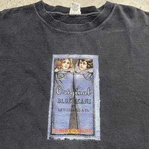 T-shirt Levi's Original Jeans vintage grafica adulto M/L anni 90 promo art maglietta USA - Foto 1 di 19