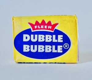 Vintage 1961 Fleer DOUBLE BUBBLE Kaugummistück Süßigkeitenbehälter blaues Logo - Bild 1 von 2
