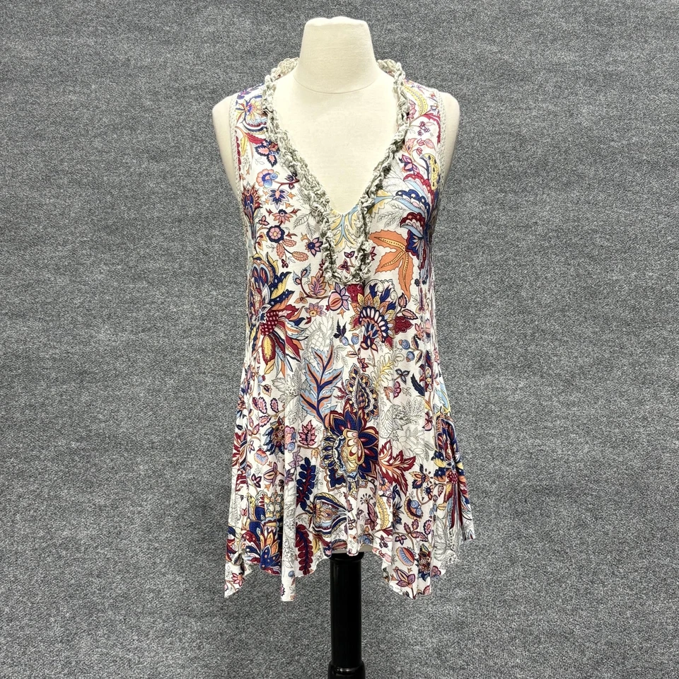 Top túnica Weston Wear para mujer grande boho floral sin mangas con volantes hecho en Foto 1 de 4