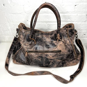Bed Stu Handbag Brown Rustic Rockaway Leather Satchel Purse Tote Bag Crossbody - Picture 1 of 4