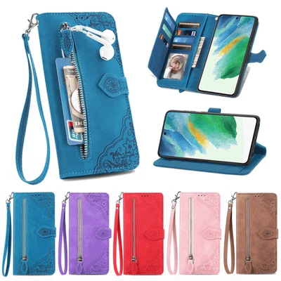 Zipper Wallet Case Cover With Strap For Honor 60SE 70 Lite 80 SE 90 GT Pro Smart - Image 1 of 4