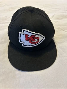 Kansas City KC Chiefs New Era 59fifty fitted hat 6 7/8 Mahomes Kelce Black - Picture 1 of 12
