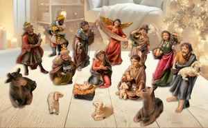 Set Presepe Natalizio Completo 15 Pezzi 4" | Statuine Presepe da Tavolo | Nati - Foto 1 di 8