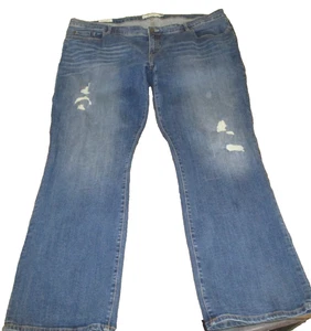 TORRID Relaxed Boot Stretch Destroyed Denim blaue Damenjeans Übergröße 24 gebraucht, in einwandfreiem Zustand - Bild 1 von 5