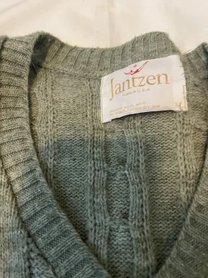 Suéter Jantzen Vintage Mujer Talla M Tejido con Cable Lana Hecho en EE. UU. Foto 1 de 4