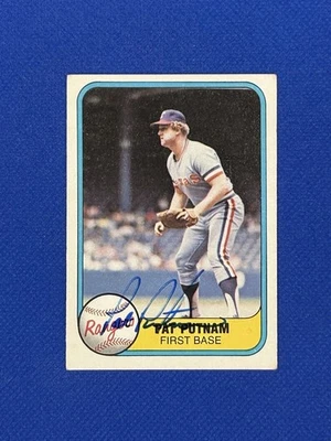 PAT PUTNAM TEXAS RANGERS SIGNED 1981 FLEER CARD #630 autograph auto - Image 1 of 3