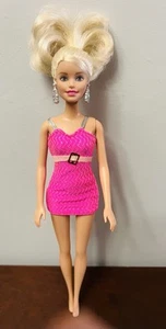 Barbie Doll Blonde Blue Eyes Pink Dress Body 2010 Head 2013 - Picture 1 of 8