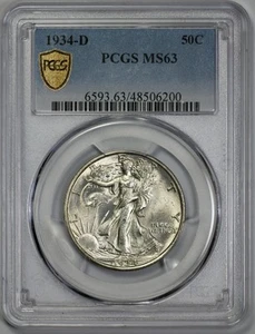 1934-D Walking Liberty 50c Silver Half Dollar PCGS MS 63 - Picture 1 of 5