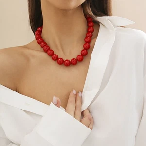 Temperament Acrylic Beaded Necklace Fashion Necklace - Picture 1 of 9
