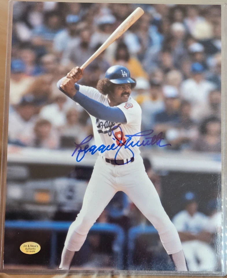 雷吉·史密斯签名亲笔签名 8 x 10 正品证书 TPA 保证洛杉矶道奇队 — 第 1/1 张图片