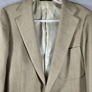 Vintage Polo by Ralph Lauren Blazer Herren 38R Beige Wolle Fischgrät Sport Mantel  - Bild 1 von 14