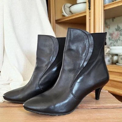 Tahari Franko Botines Negros Elásticos y Cremallera Cómodos Tacones Cortos Negocios Básicos Foto 1 de 4