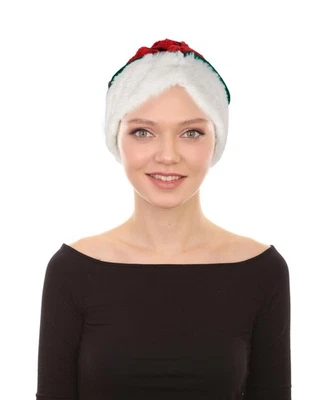 Взрослый унисекс классический бархат Рождественский Санта шляпа идеально подходит для праздничного веселья - Изображение 1 из 4