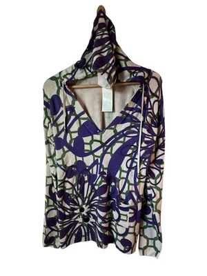 Pulôver feminino Vertigo Paris com capuz suéter tamanho XL, uva negócios casual novo com etiquetas - Imagem 1 de 4