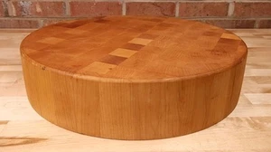 Butcher Block Round End Grain Chopping Cutting Board 18" Diameter 4" Thick - Picture 1 of 7