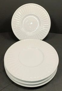 JC PENNEY Geprägter Rand Italiana Weiß Untertasse Teller 6,5" Breit 4er Set - Bild 1 von 10