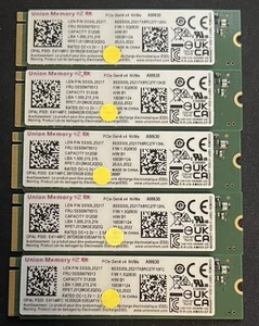 Lot Of 5 X Union Memory 512GB SSD Gen4 X4 NVMe AM630 - Picture 1 of 1