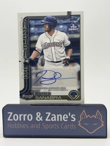 Romeo Sanabria 2025 Topps Pro Debut #PD-4 Novato AUTO Misiones/Padres - Imagen 1 de 2