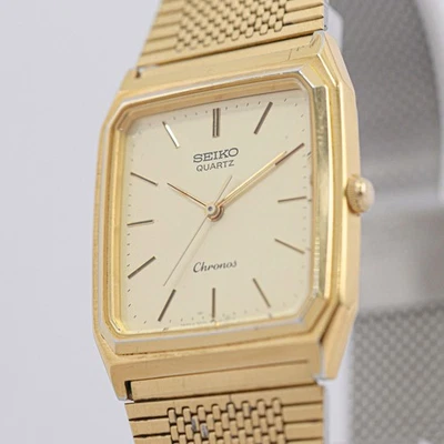 **Exc+5** Vintage 1985 SEIKO Chronos 9021-5130 Quartz Gold Dial 28mm Men's Watch - Image 1 of 4