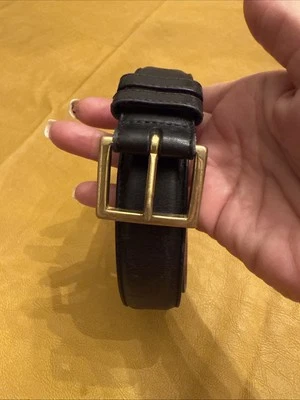 Cinturón COACH Hombre Latón Sólido Cuero Negro Hecho a Mano Talla 38 X 1" Estilo 7600 Foto 1 de 4