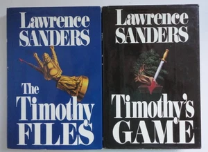 Lawrence Sanders Hardback Book Lot~Timothy's Game~The Timothy Files - Foto 1 di 2