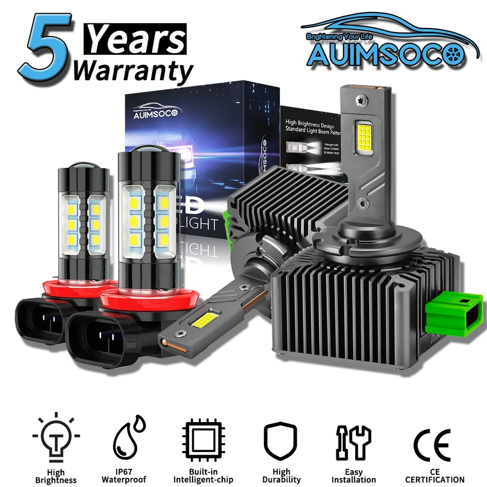 For Chevrolet Impala 2014-2017 Sedan 4-Door LED Headlight Hi/Lo Fog Beam Bulbs - Image 1 of 4