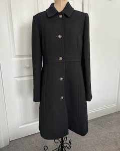 J.Crew Lady Day Coat Italian Double-cloth Wool Thinsulate Women Black 49622 Sz 4 - Picture 1 of 20