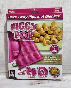 Piggy Pop Pink Silicone Mold Pan Bake Pigs In A Blanket As Seen On TV New - Picture 1 of 2