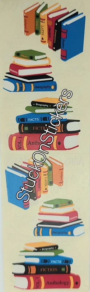 MRS. GROSSMAN’S Mrs Grossman Stickers BOOKS STACK 2005 Side by side blue red green black yellow