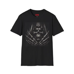 Heavy Metal Death Skull Unisex T-Shirt, Rock Band Tee, Skull Graphic Shirt, - Picture 1 of 13
