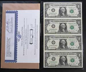 2003-A USA Uncut Sheet US $1 One Dollar Uncirculated Bills Banknotes Set - Picture 1 of 5