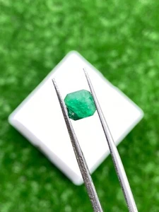 Natürliche 1,15 Karat grüne Klatsche Smaragd Asscher Form lose Edelstein - Bild 1 von 6
