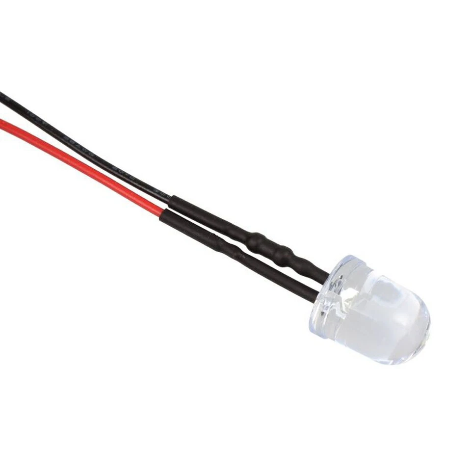 LED 10 mm WEIß gefärbt 4,8-12 V fertig verlötet Beleuchtung RC-CAR Boot Schiff - Bild 1 von 1