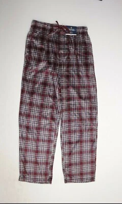 Stafford Rolled Pants Mens Medium Burgundy Plaid Sleep Soft Microfleece New - Image 1 of 4